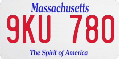 MA license plate 9KU780