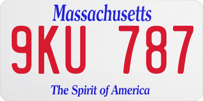 MA license plate 9KU787