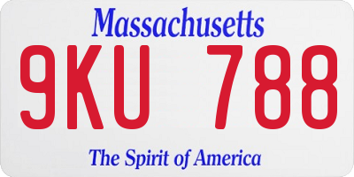 MA license plate 9KU788
