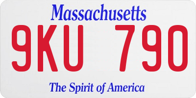 MA license plate 9KU790