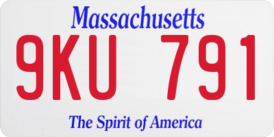 MA license plate 9KU791