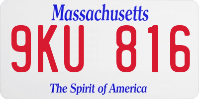 MA license plate 9KU816