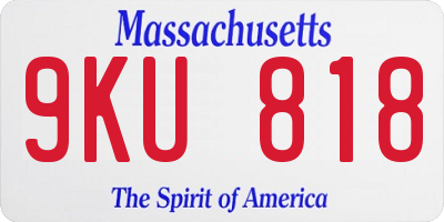 MA license plate 9KU818