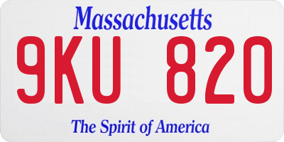 MA license plate 9KU820