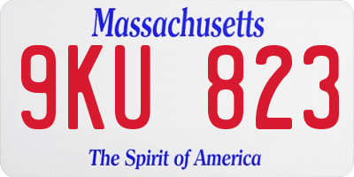 MA license plate 9KU823