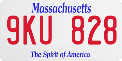 MA license plate 9KU828
