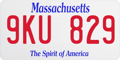 MA license plate 9KU829