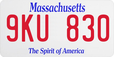 MA license plate 9KU830