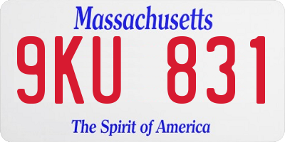 MA license plate 9KU831