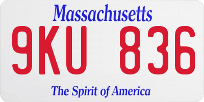 MA license plate 9KU836