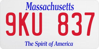 MA license plate 9KU837