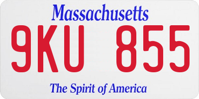 MA license plate 9KU855