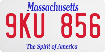 MA license plate 9KU856