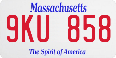 MA license plate 9KU858