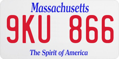 MA license plate 9KU866