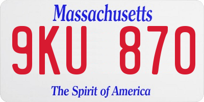 MA license plate 9KU870