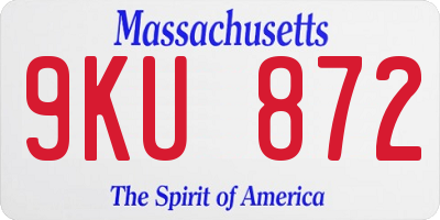 MA license plate 9KU872