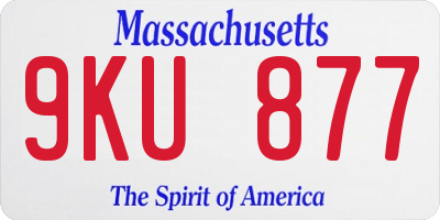 MA license plate 9KU877
