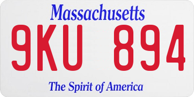 MA license plate 9KU894