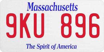 MA license plate 9KU896