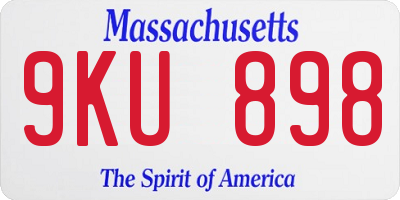 MA license plate 9KU898
