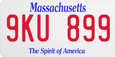 MA license plate 9KU899