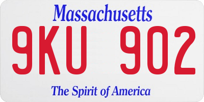 MA license plate 9KU902