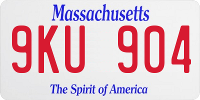 MA license plate 9KU904