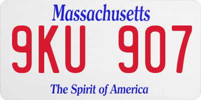 MA license plate 9KU907