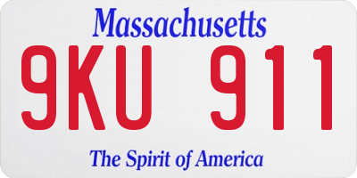 MA license plate 9KU911