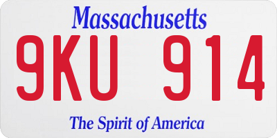MA license plate 9KU914