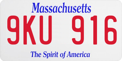 MA license plate 9KU916