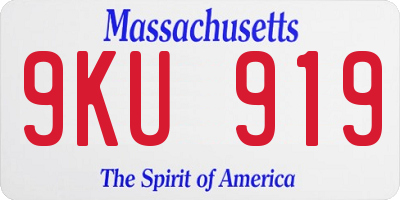 MA license plate 9KU919