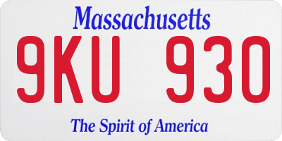 MA license plate 9KU930
