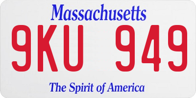 MA license plate 9KU949