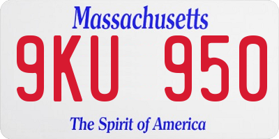 MA license plate 9KU950