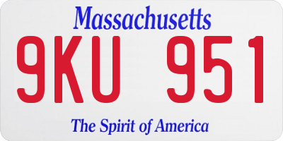 MA license plate 9KU951