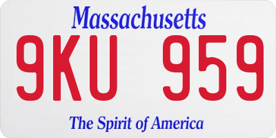 MA license plate 9KU959