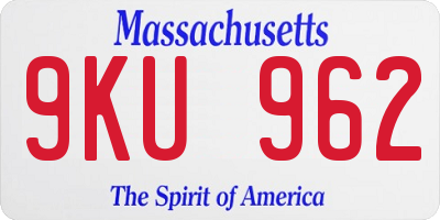 MA license plate 9KU962