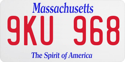 MA license plate 9KU968