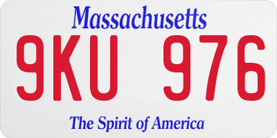 MA license plate 9KU976