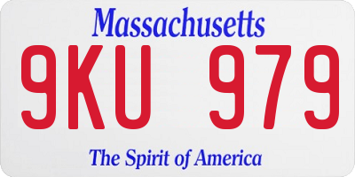 MA license plate 9KU979