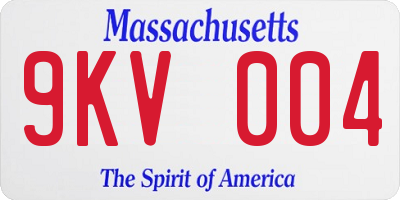 MA license plate 9KV004
