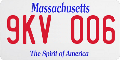 MA license plate 9KV006