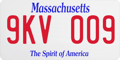 MA license plate 9KV009