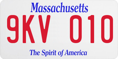 MA license plate 9KV010