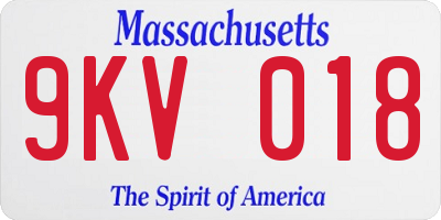 MA license plate 9KV018