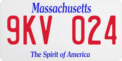 MA license plate 9KV024