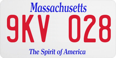 MA license plate 9KV028
