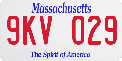 MA license plate 9KV029
